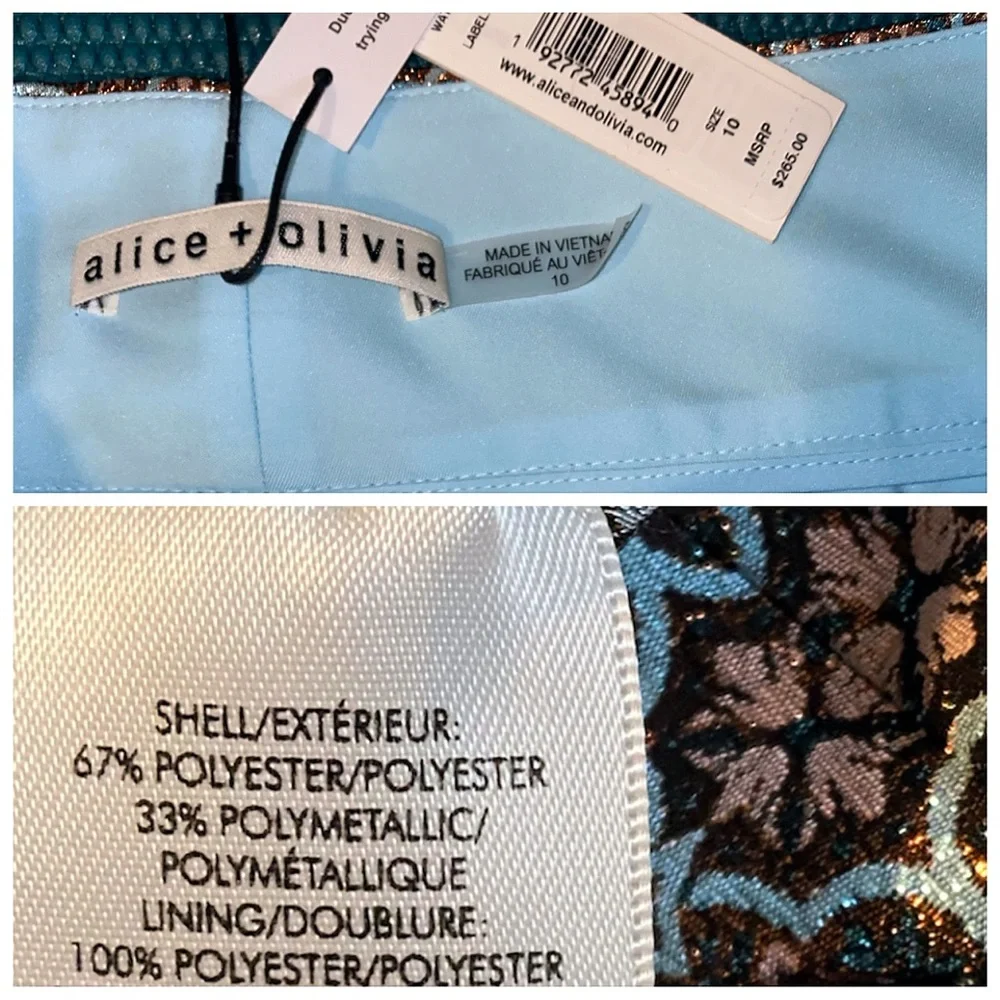 Alice + Olivia Cady Floral High Waist Wide Waistband Metallic Shorts